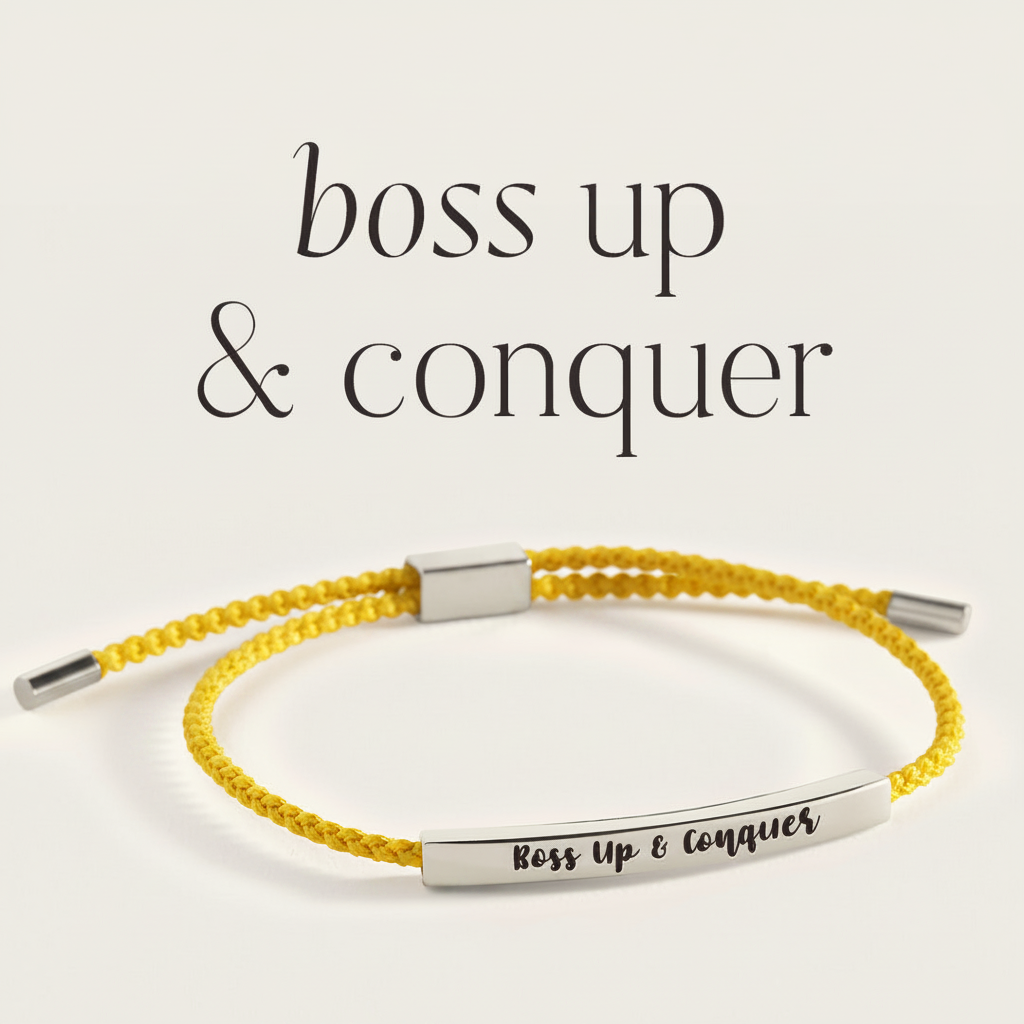 Boss Up & Conquer Inspire Bracelet in Lemon Yellow, silver by Seeyoura