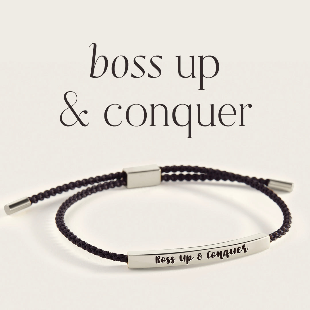 Boss Up & Conquer Inspire Bracelet in Midnight Black, silver by Seeyoura