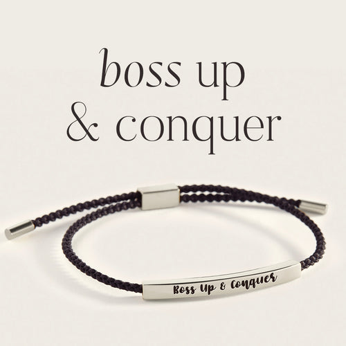Boss Up & Conquer Inspire Bracelet in Midnight Black, silver by Seeyoura