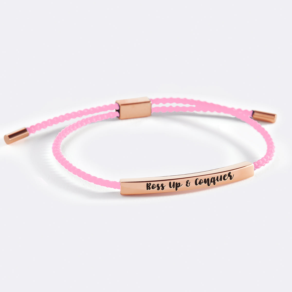 Boss Up & Conquer Inspire Bracelet in Pink, 18-k-rose-gold-plated by Seeyoura