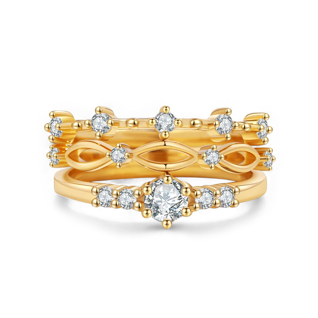 Braided Birthstone Stacking Ring Set in diamond-april by Seeyoura