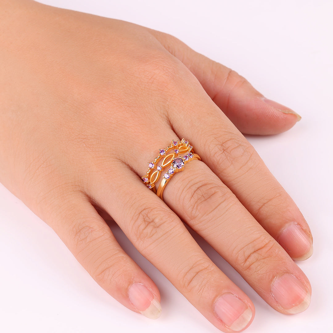 Braided Birthstone Stacking Ring Set by Seeyoura