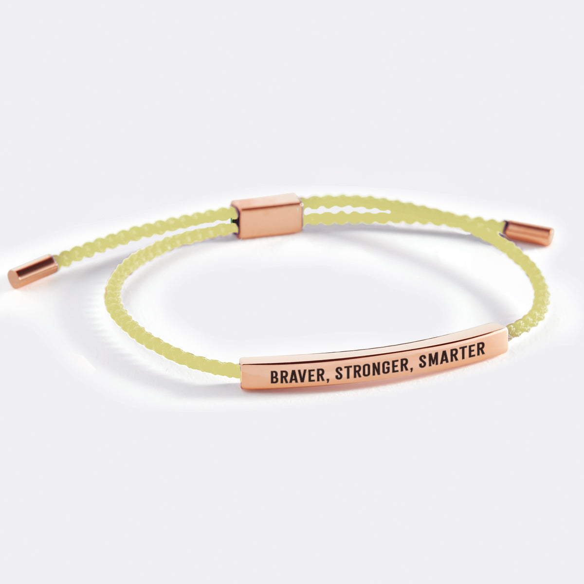 Braver, Stronger, Smarter Inspire Bracelet in Lemon Yellow, 18-k-rose-gold-plated by Seeyoura