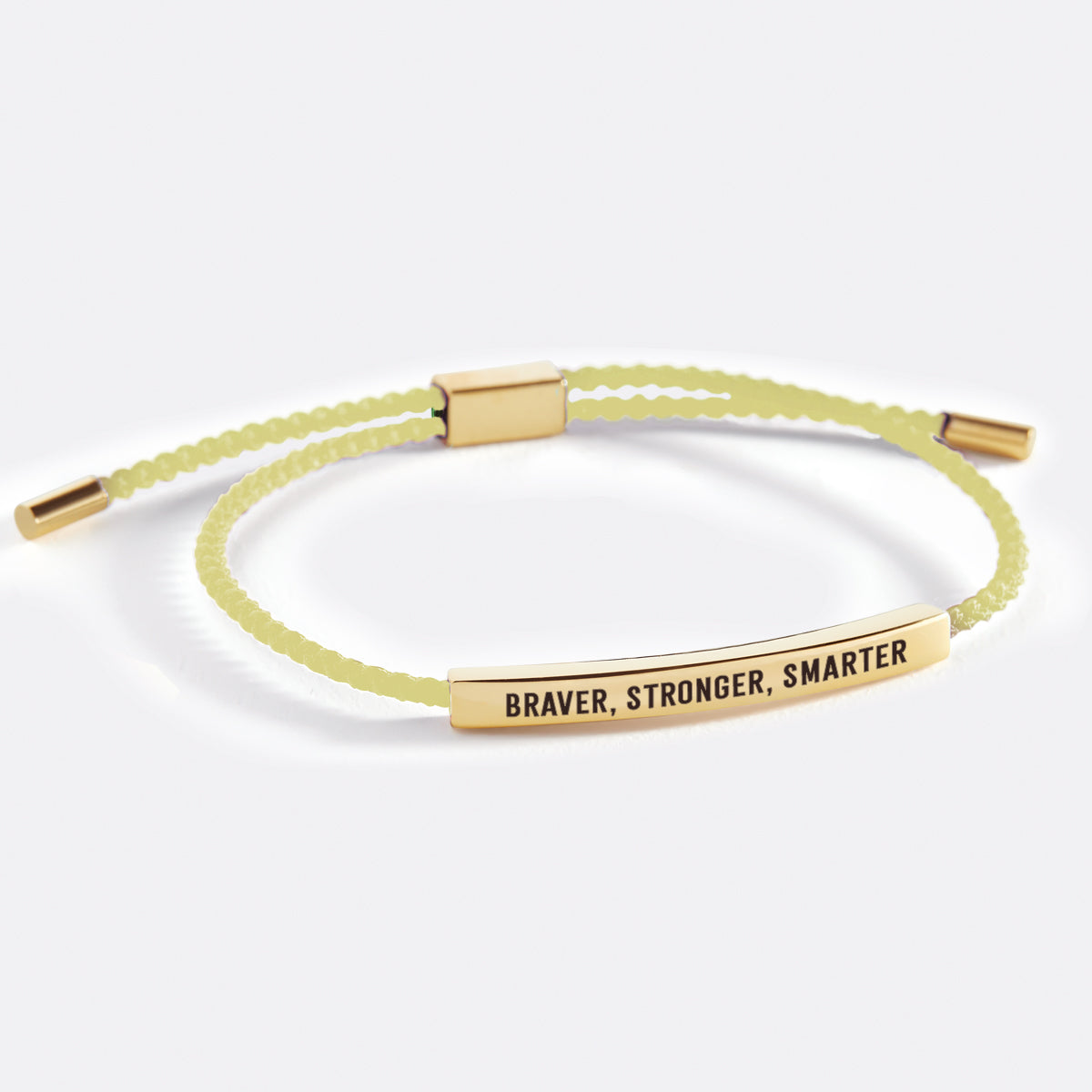 Braver, Stronger, Smarter Inspire Bracelet in Lemon Yellow, gold by Seeyoura