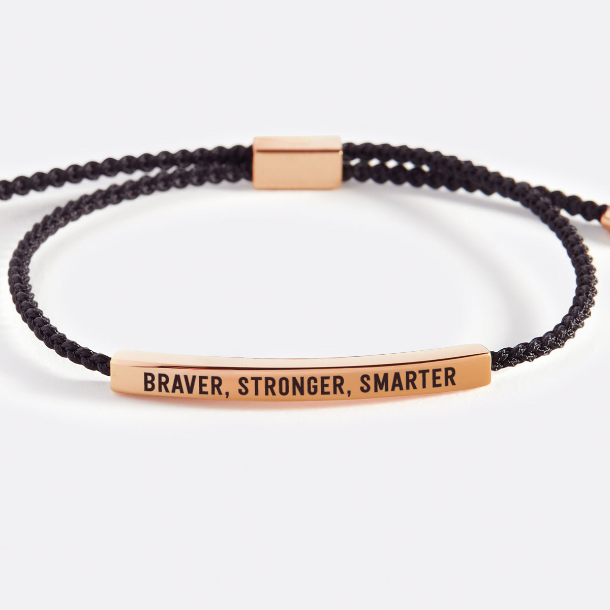 Braver, Stronger, Smarter Inspire Bracelet in Midnight Black, 18-k-rose-gold-plated by Seeyoura