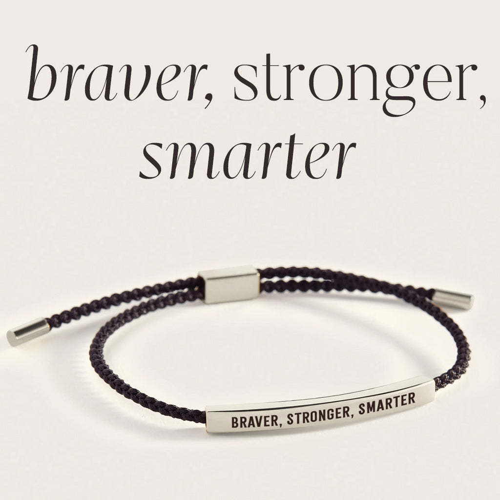 Braver, Stronger, Smarter Inspire Bracelet in Midnight Black, silver by Seeyoura