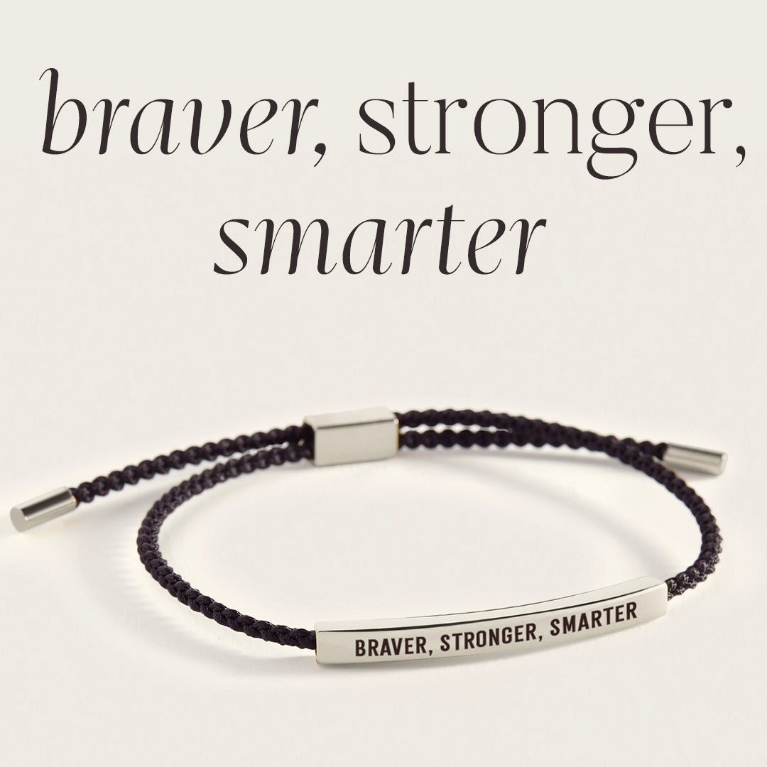 Braver, Stronger, Smarter Inspire Bracelet in Midnight Black, silver by Seeyoura