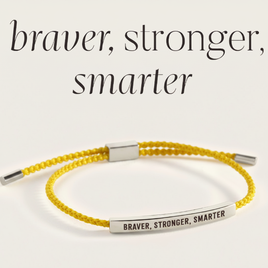 Braver, Stronger, Smarter Inspire Bracelet in silver by Seeyoura