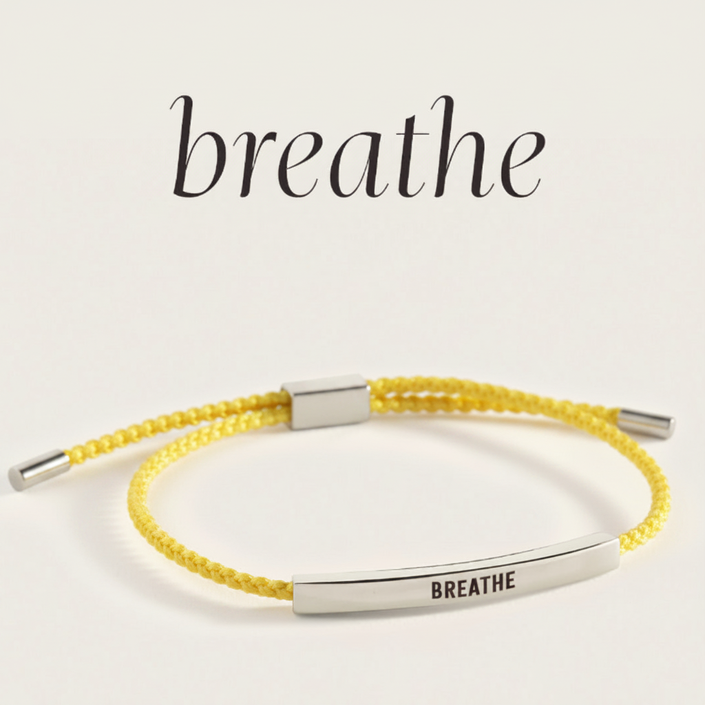 Breathe Inspire Bracelet in Lemon Yellow, silver by Seeyoura
