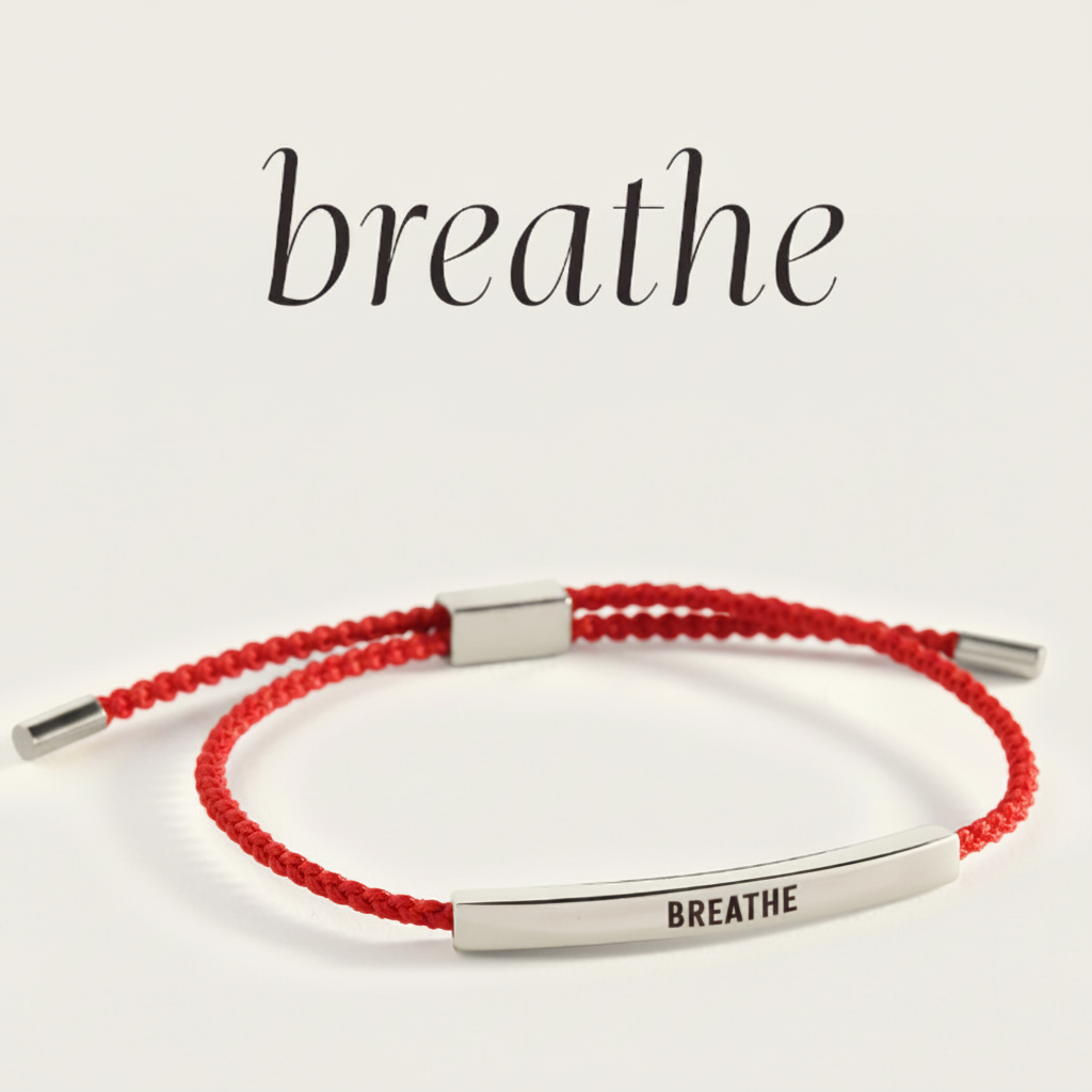 Breathe Inspire Bracelet in Lucky Red, silver by Seeyoura