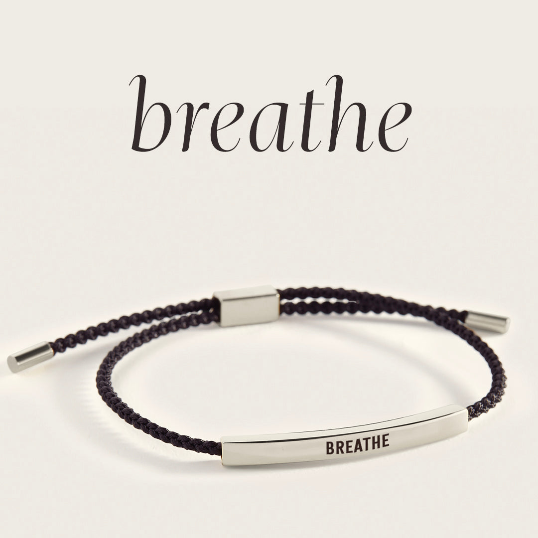 Breathe Inspire Bracelet in Midnight Black, silver by Seeyoura
