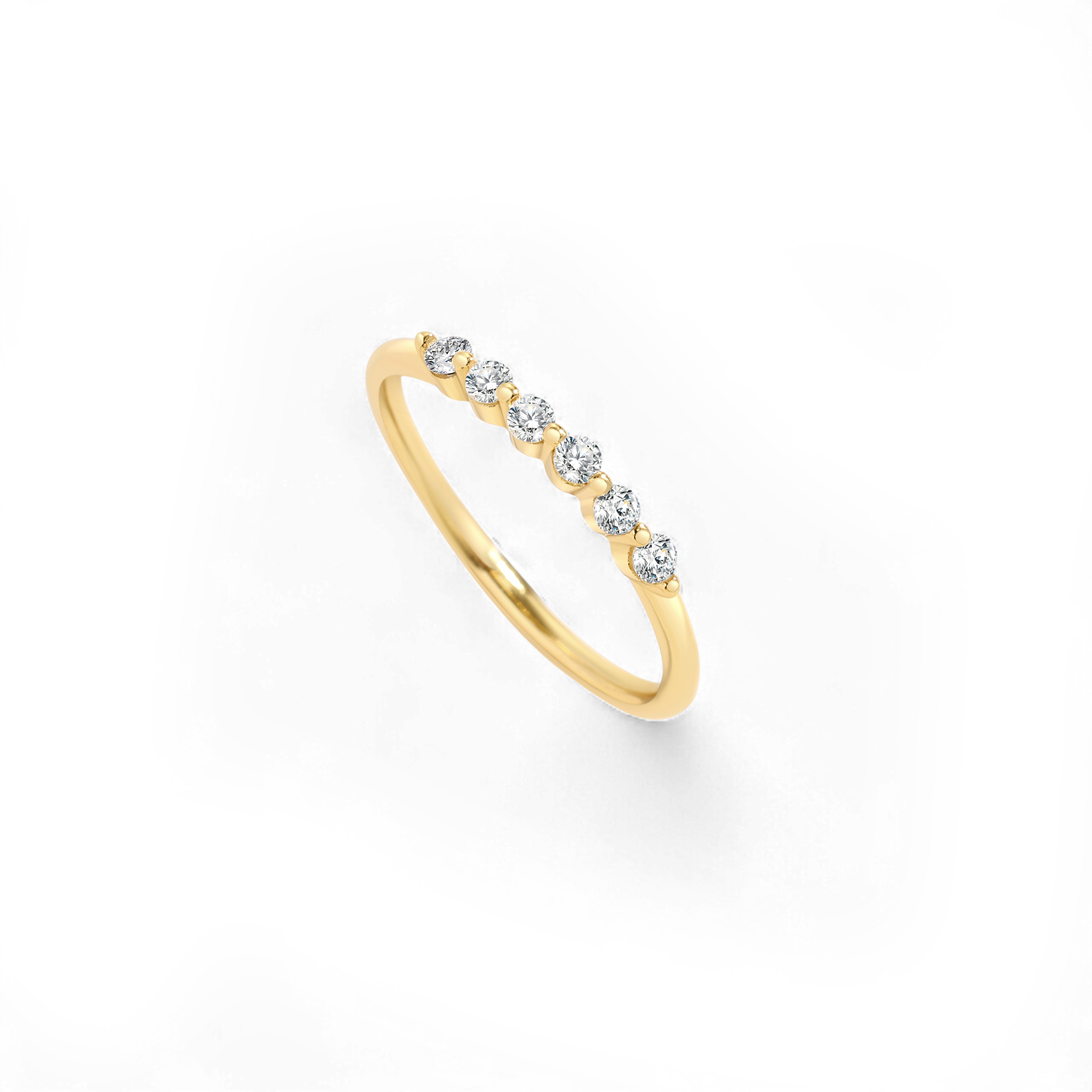 Brilliant Floating Diamond Ring in 18k Gold Over Sterling Silver by Seeyoura