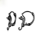Cat Hoop Earrings — Black by Seeyoura