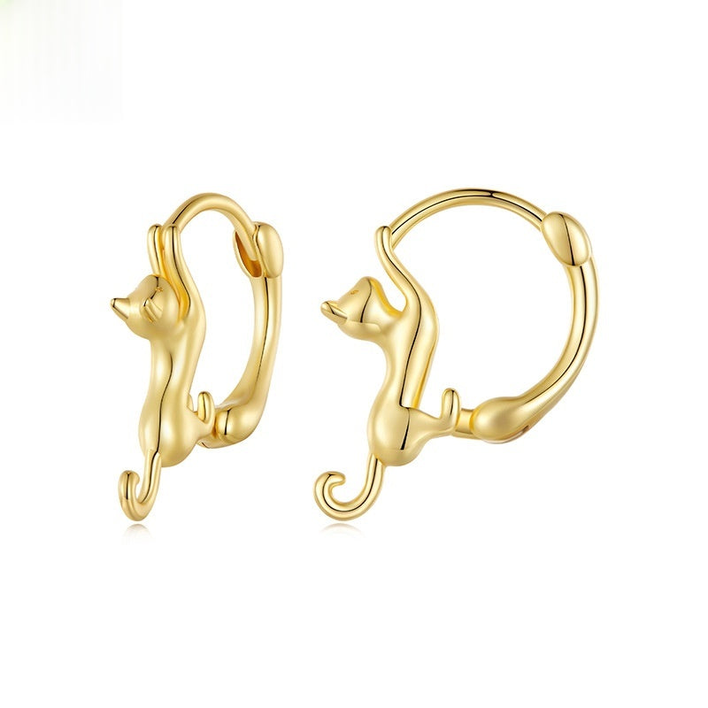 Cat Hoop Earrings — Gold in gold by Seeyoura