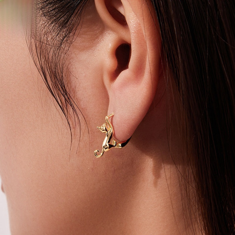 Cat Hoop Earrings — Gold by Seeyoura