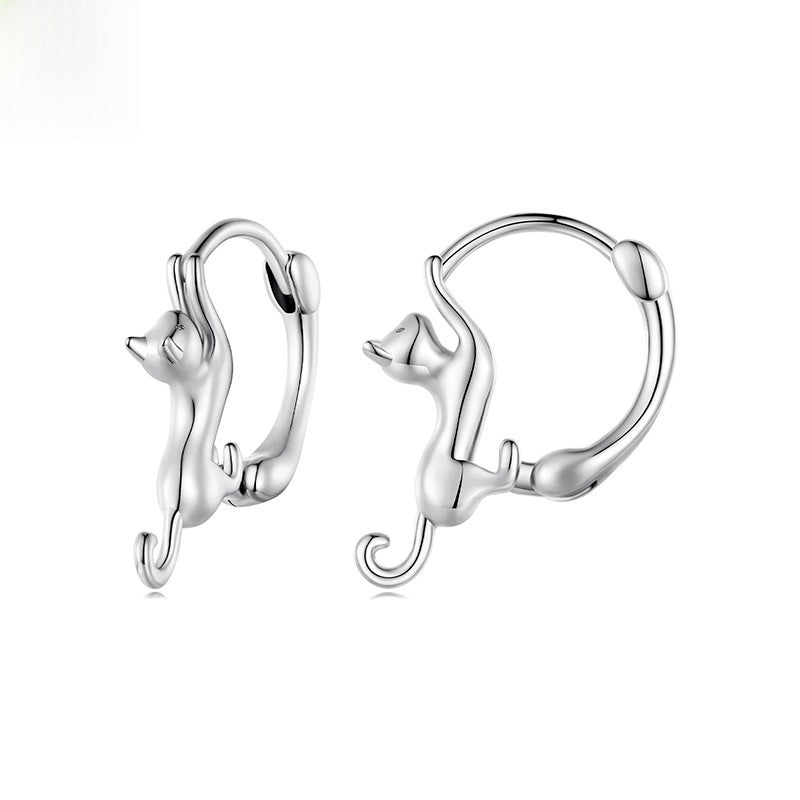 Cat Hoop Earrings — Silver in silver by Seeyoura