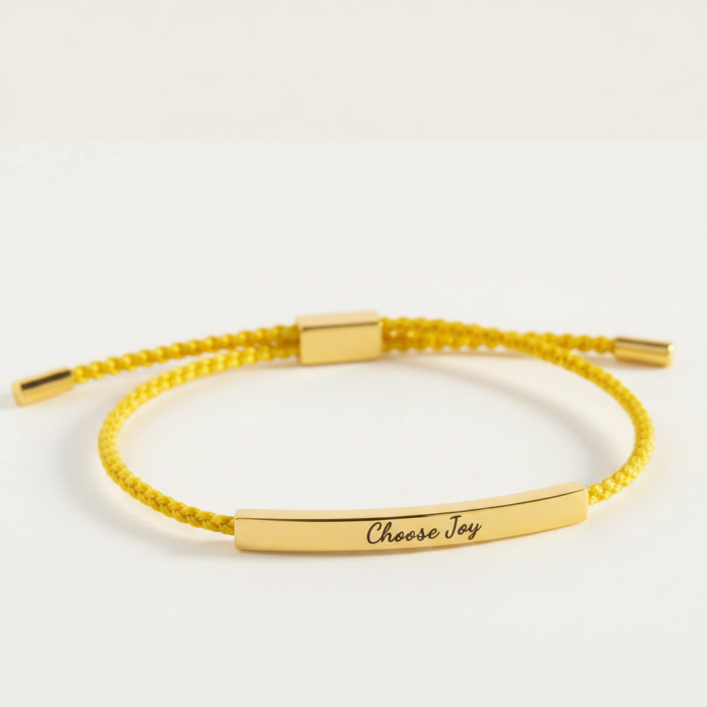 Choose Joy Inspire Bracelet in Lemon Yellow, 18-k-rose-gold-plated by Seeyoura