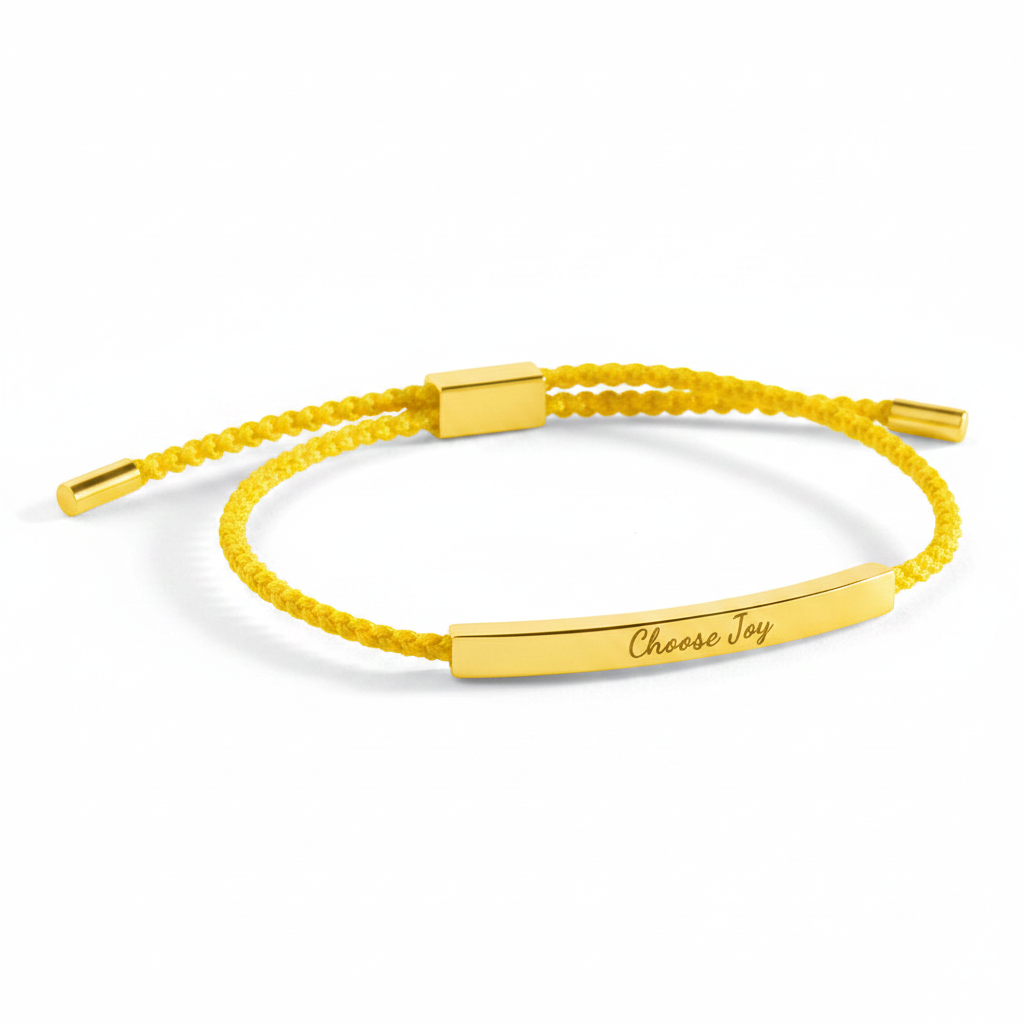 Choose Joy Inspire Bracelet in Lemon Yellow, gold by Seeyoura
