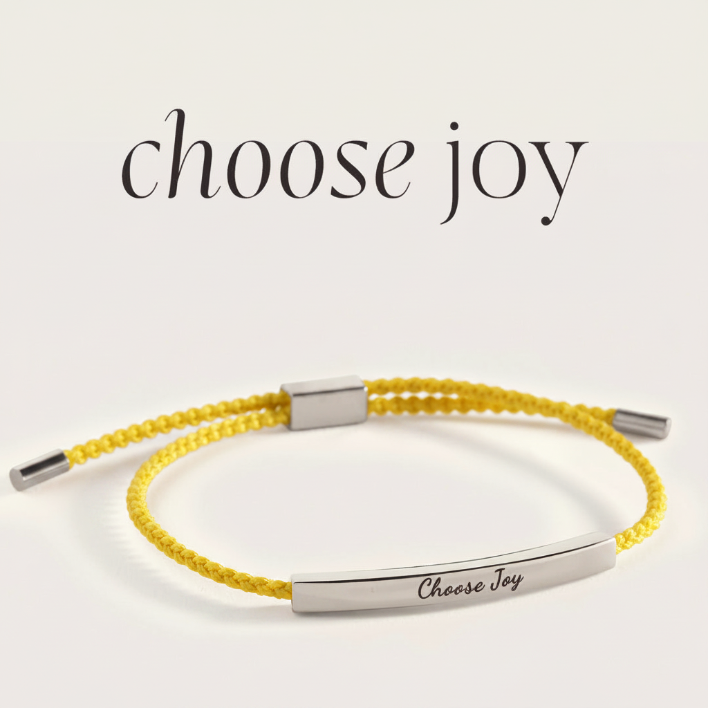 Choose Joy Inspire Bracelet in Lemon Yellow, silver by Seeyoura
