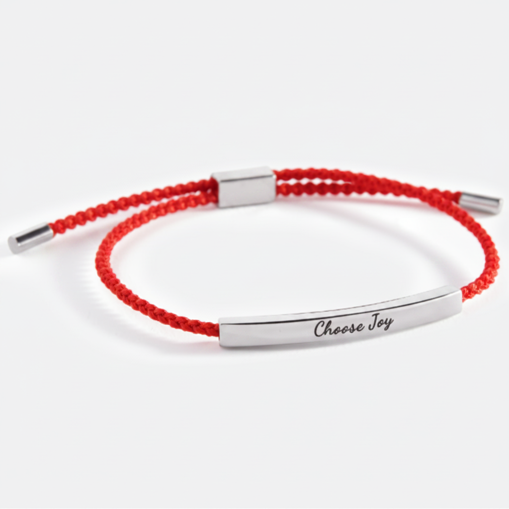 Choose Joy Inspire Bracelet in Lucky Red, silver by Seeyoura