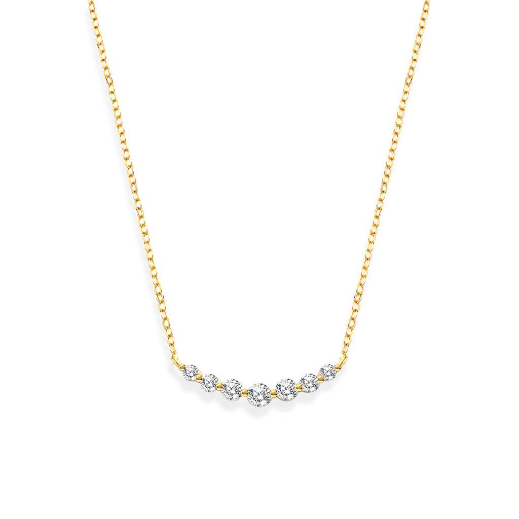 Classic Arc Diamond Necklace in 18-k-gold-over-sterling-silver by Seeyoura