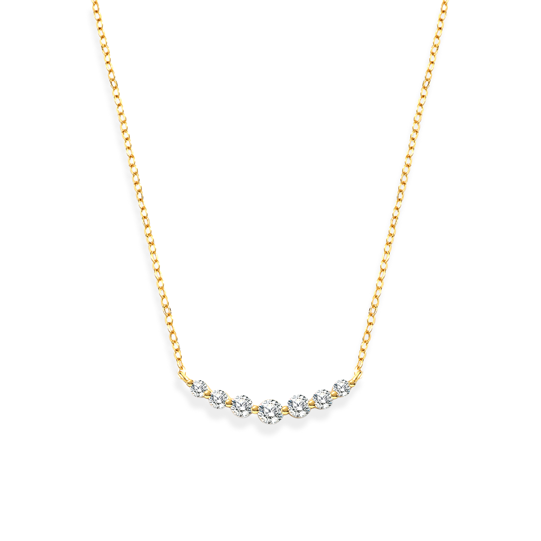 Classic Arc Diamond Necklace in 18-k-gold-over-sterling-silver by Seeyoura