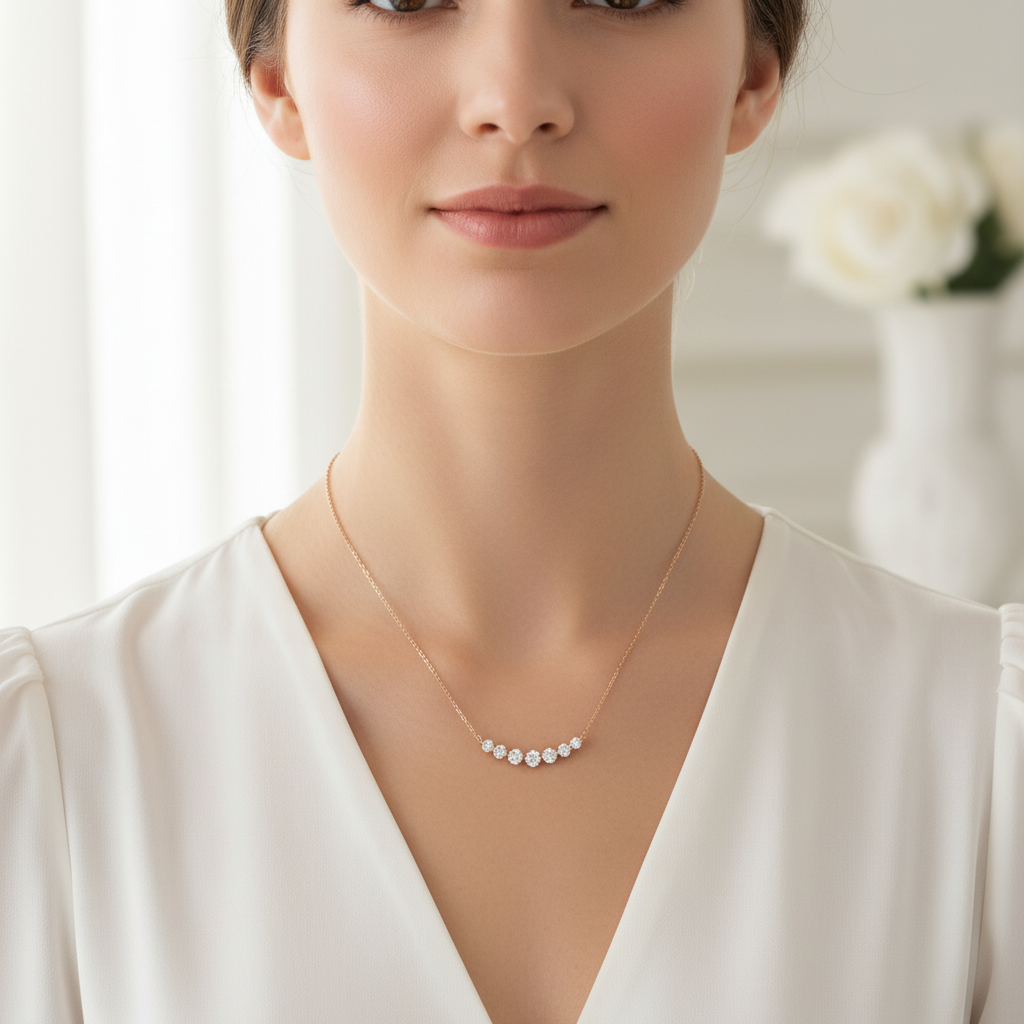 Classic Arc Diamond Necklace by Seeyoura