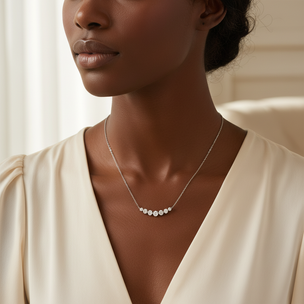 Classic Arc Diamond Necklace by Seeyoura