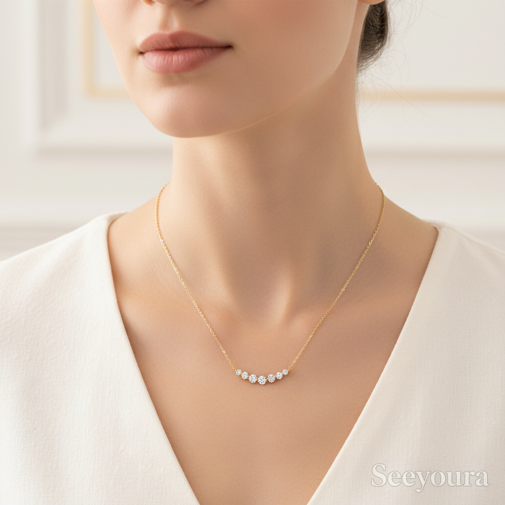 Classic Arc Diamond Necklace by Seeyoura