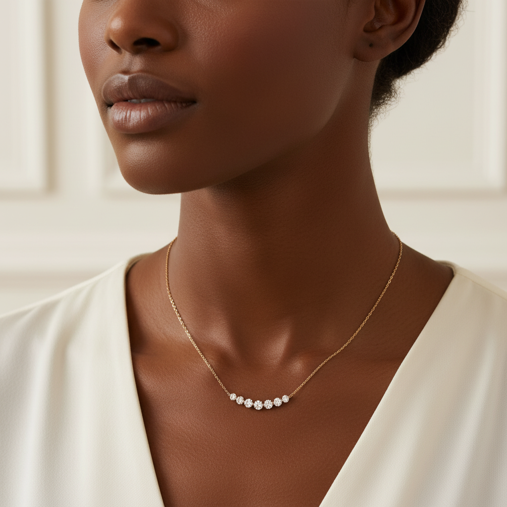 Classic Arc Diamond Necklace by Seeyoura