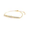 Graduated Bezel Bracelet in 18-k-gold-over-sterling-silver by Seeyoura