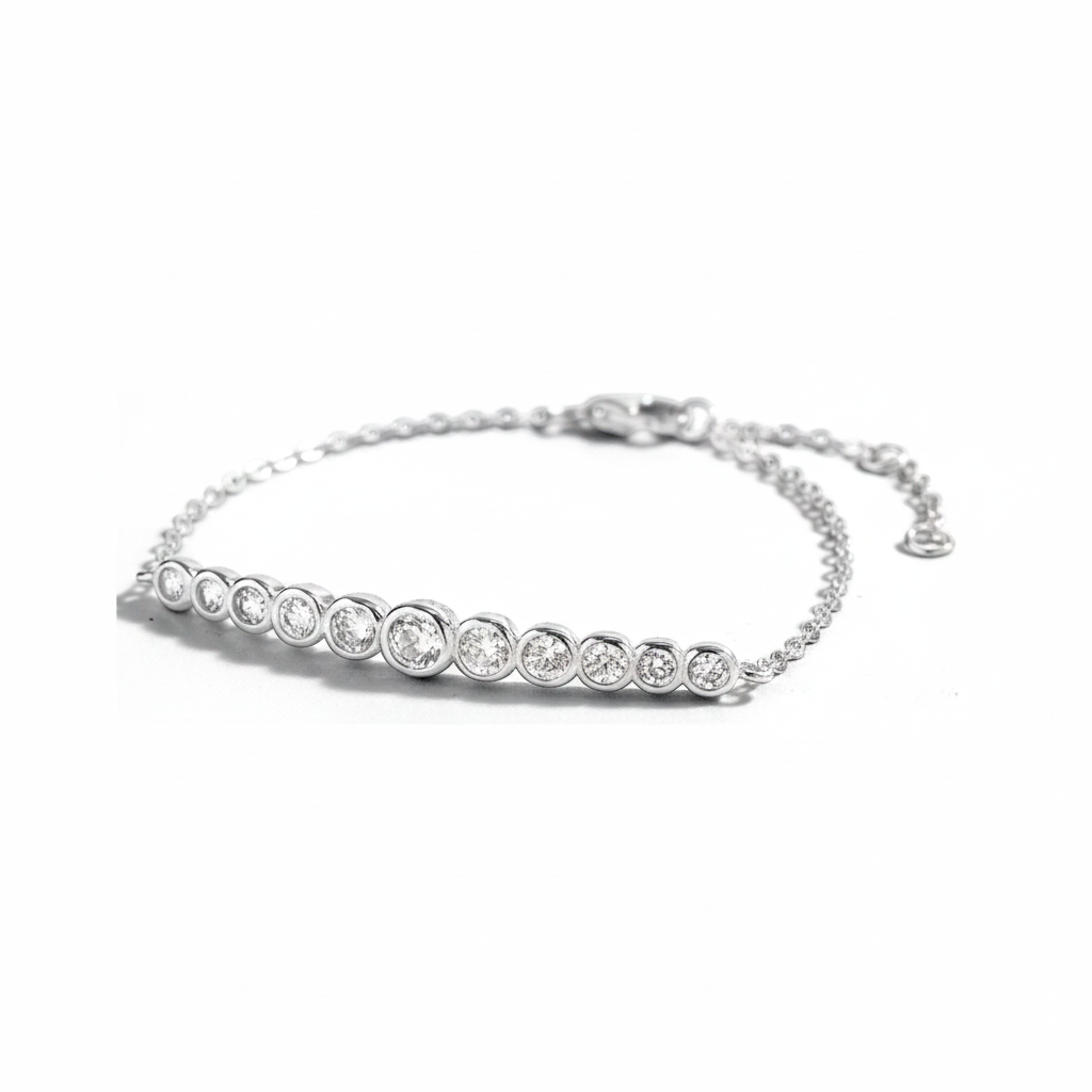 Graduated Bezel Bracelet in 925-sterling-silver by Seeyoura