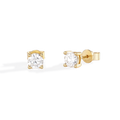 Classic Diamond Stud Earrings in 18-k-gold-over-sterling-silver, 6.5mm, Moissanite Diamond by Seeyoura