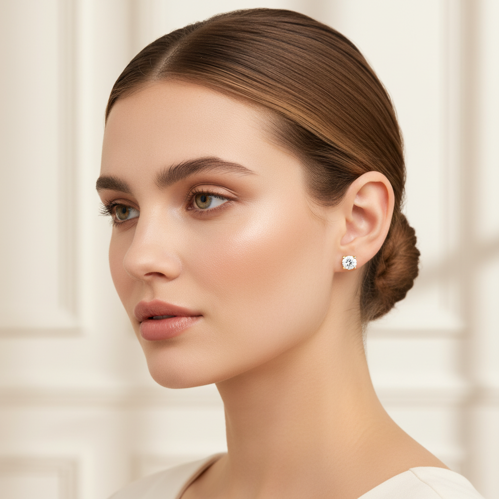 Classic Diamond Stud Earrings by Seeyoura