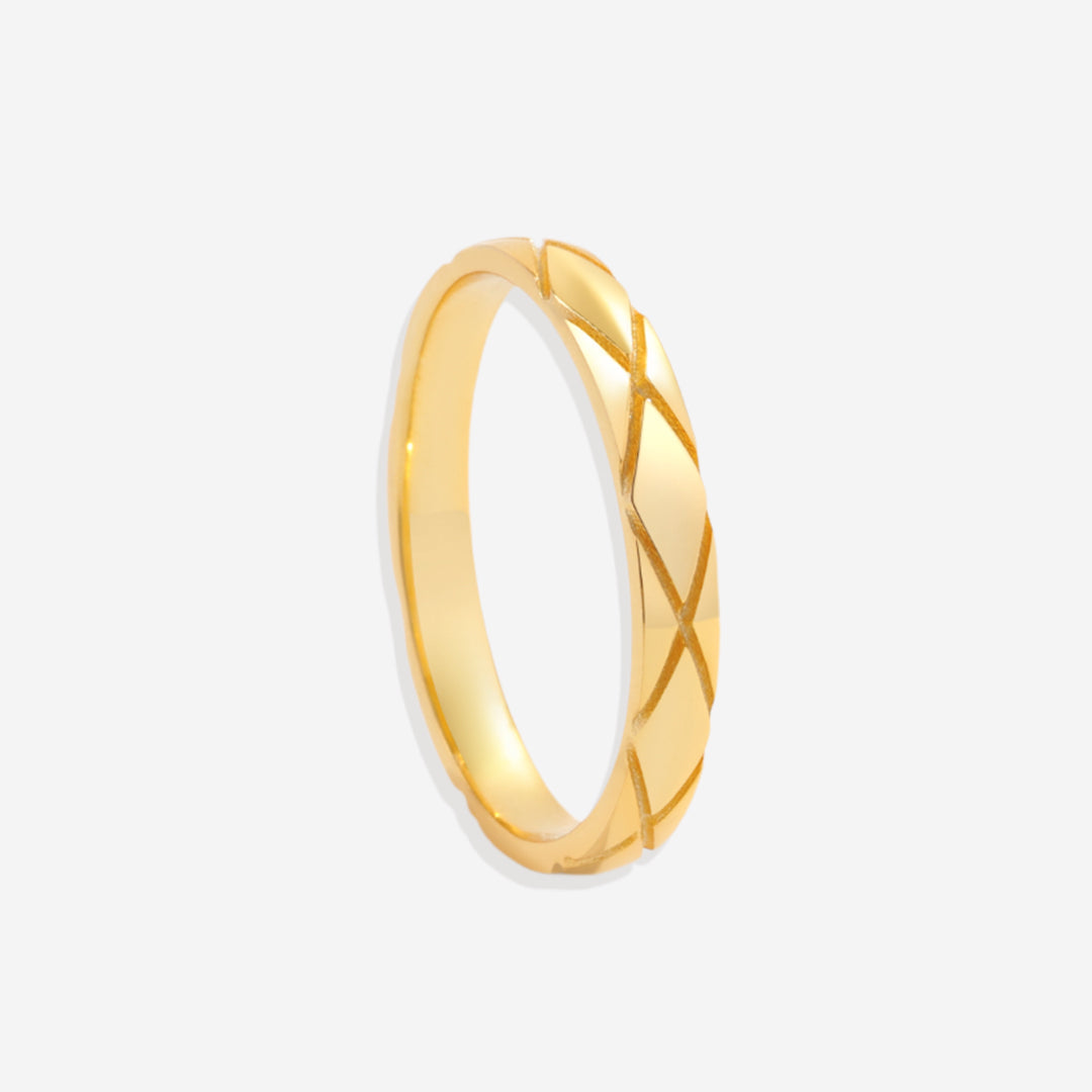 Classic Hatch Ring in 18k Gold Over Sterling Silver by Seeyoura