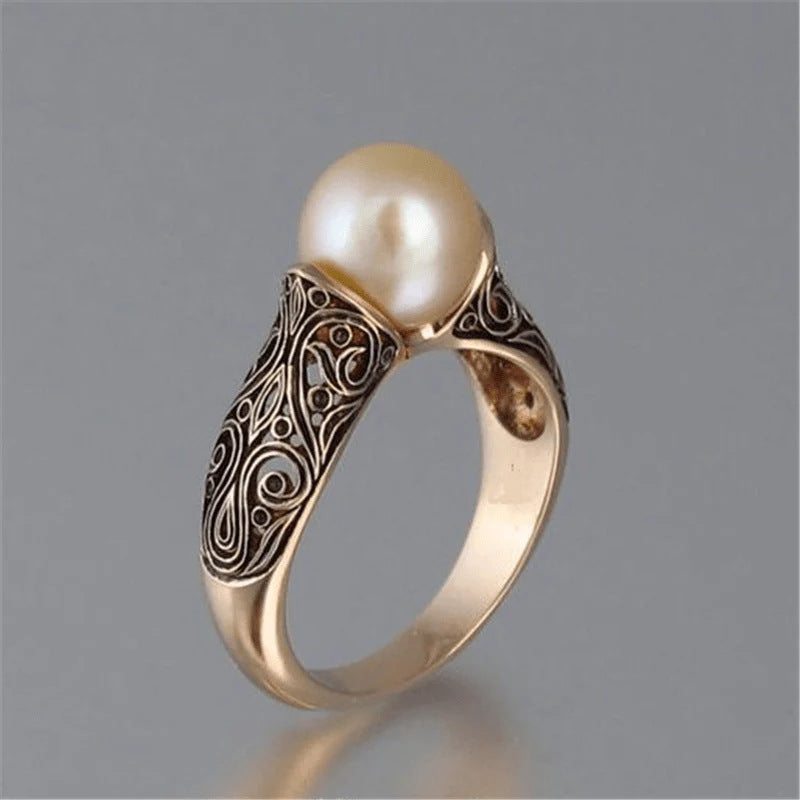 Classic Pearl Ring — Rose Gold in Classic Pearl Ring — Rose Gold, 5, 1PCS by Seeyoura