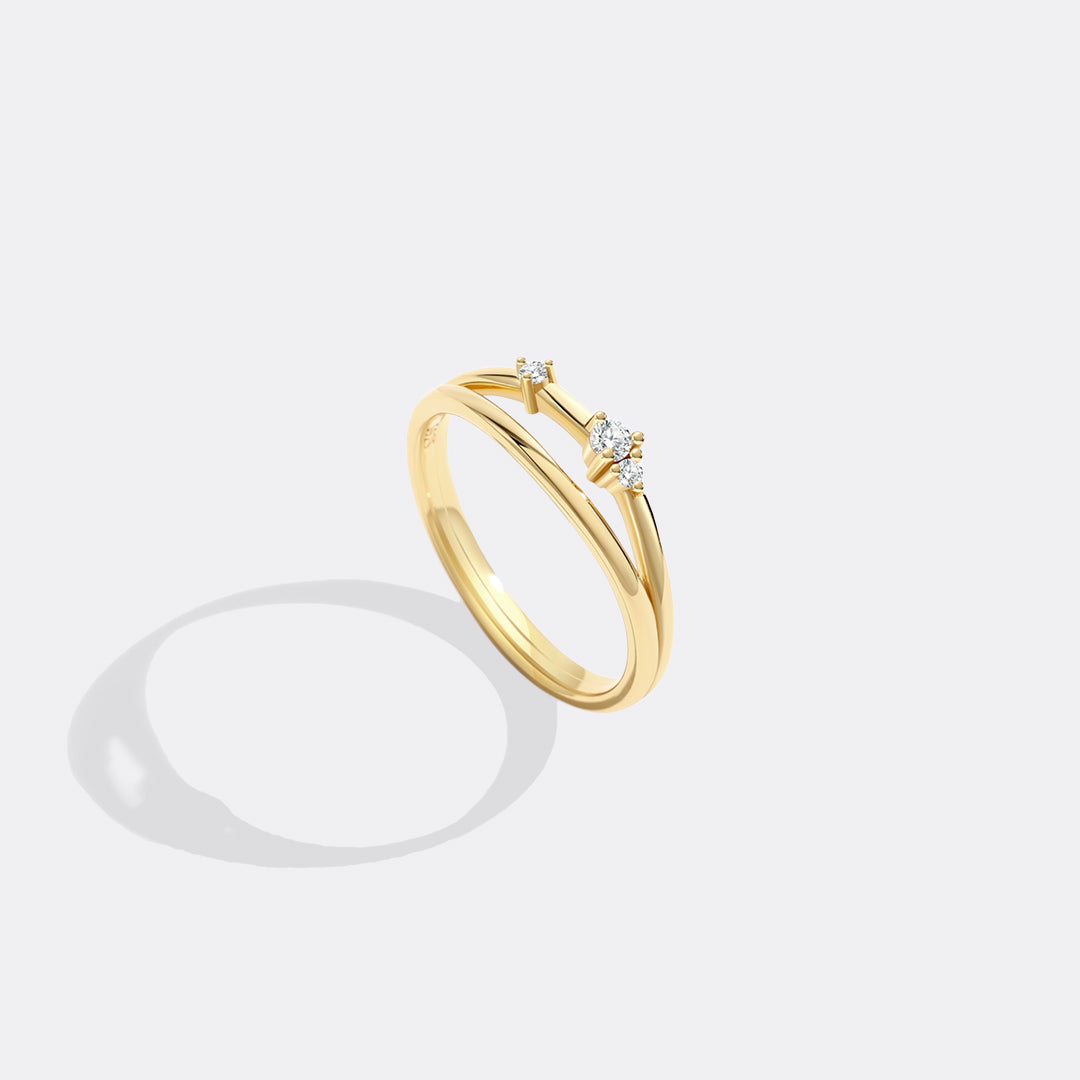 Crescent Moon Diamond Ring in 18-k-gold-over-sterling-silver by Seeyoura