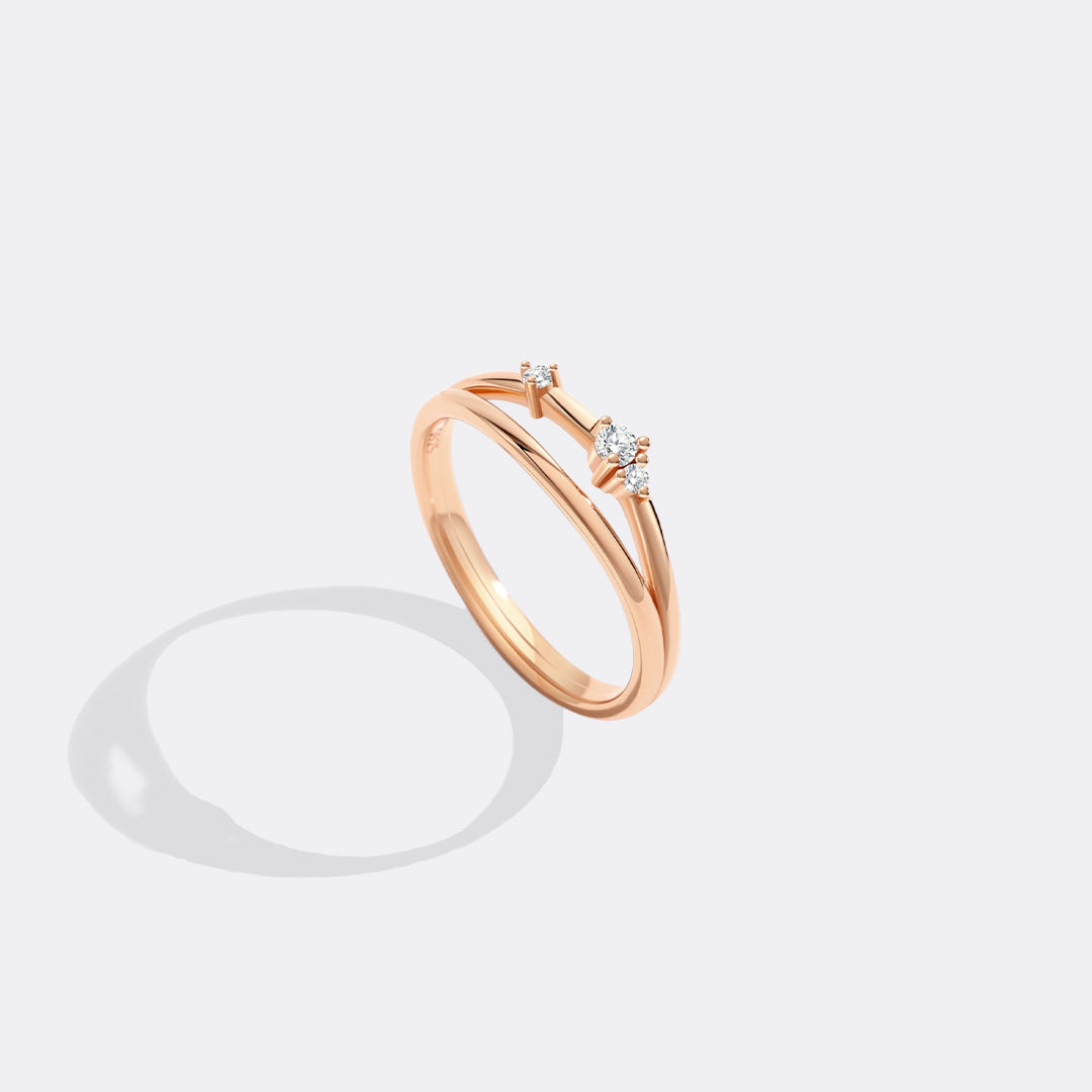 Crescent Moon Diamond Ring in 18-k-rose-gold-over-sterling-silver by Seeyoura