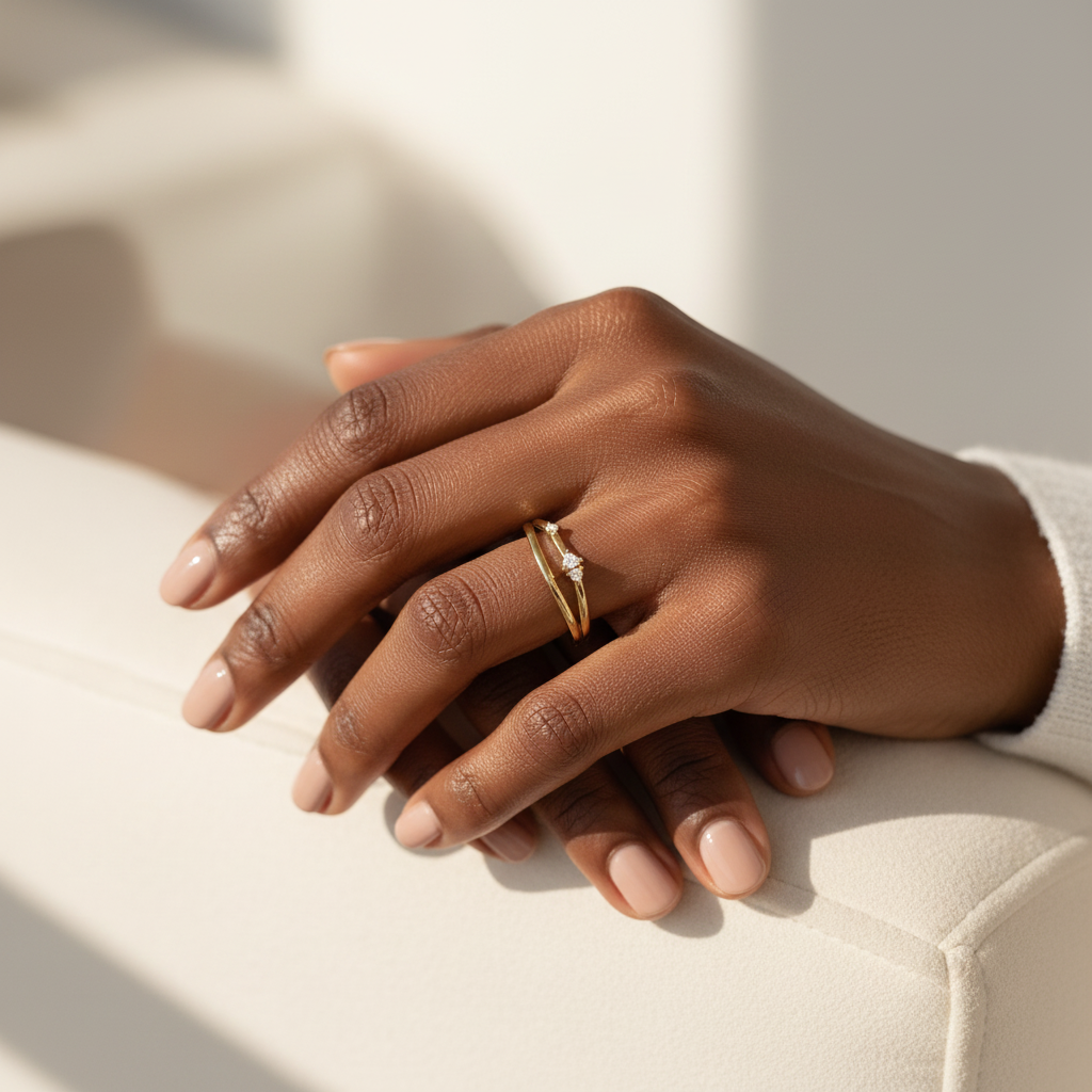 Crescent Moon Diamond Ring by Seeyoura