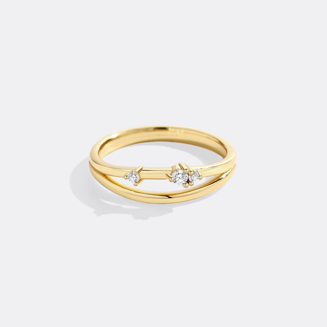 Crescent Moon Diamond Ring by Seeyoura