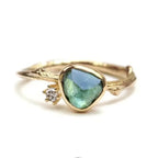 Geometric Green Stone Ring — Gold by Seeyoura