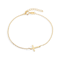 Cross Charm Bracelet in 18-k-gold-over-sterling-silver by Seeyoura