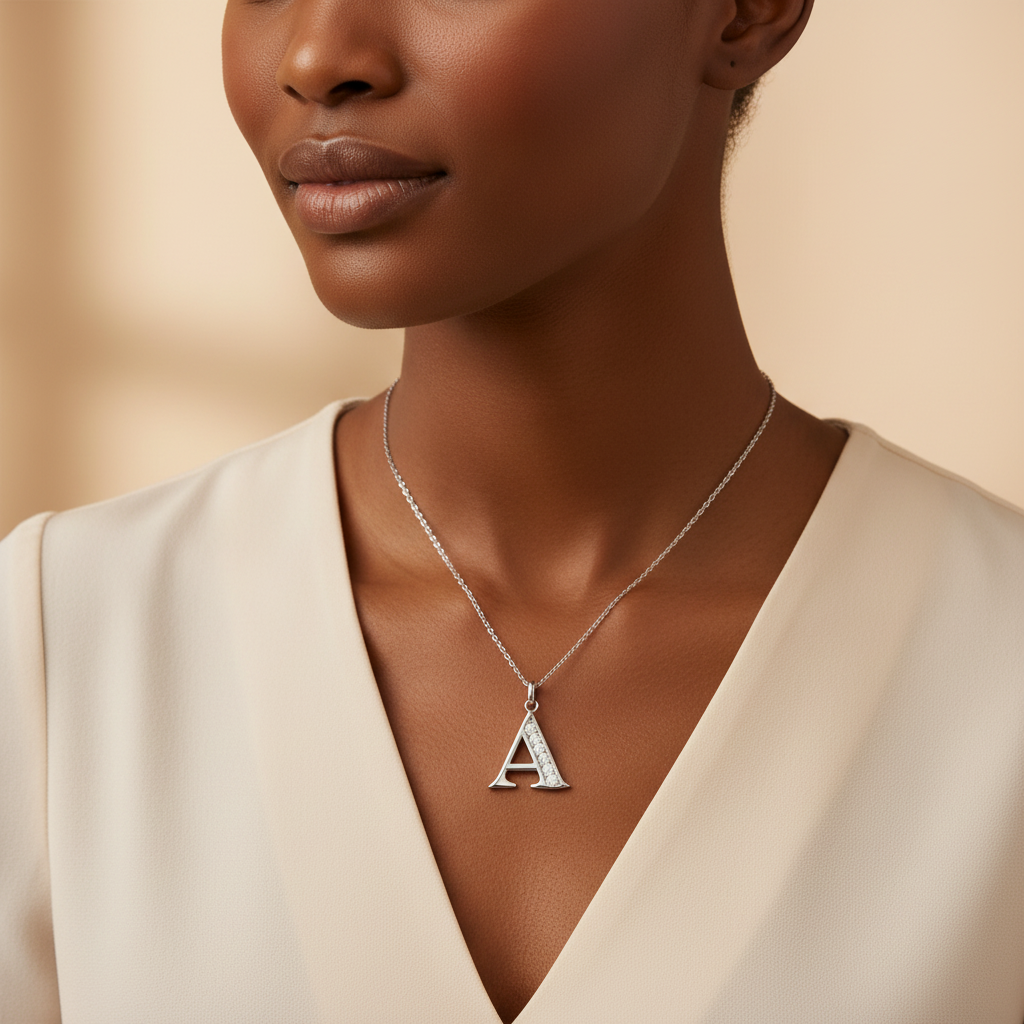 Crystal Accent Letter Satellite Necklace by Seeyoura