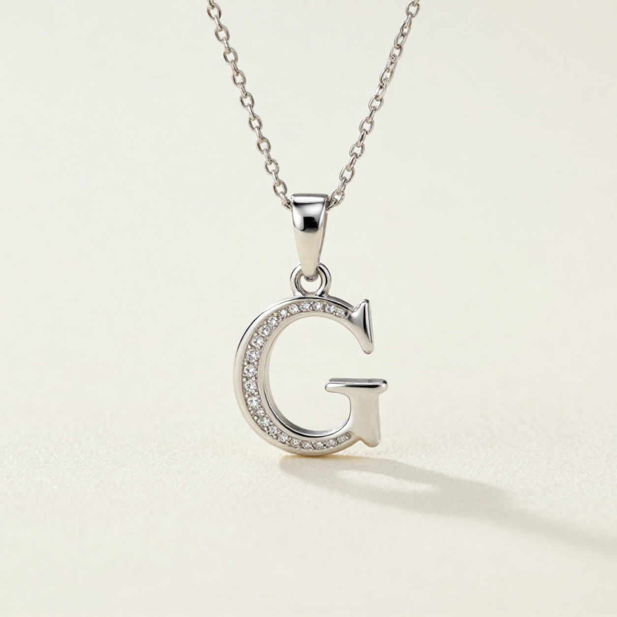 Crystal Accent Letter Satellite Necklace in silver, G by Seeyoura