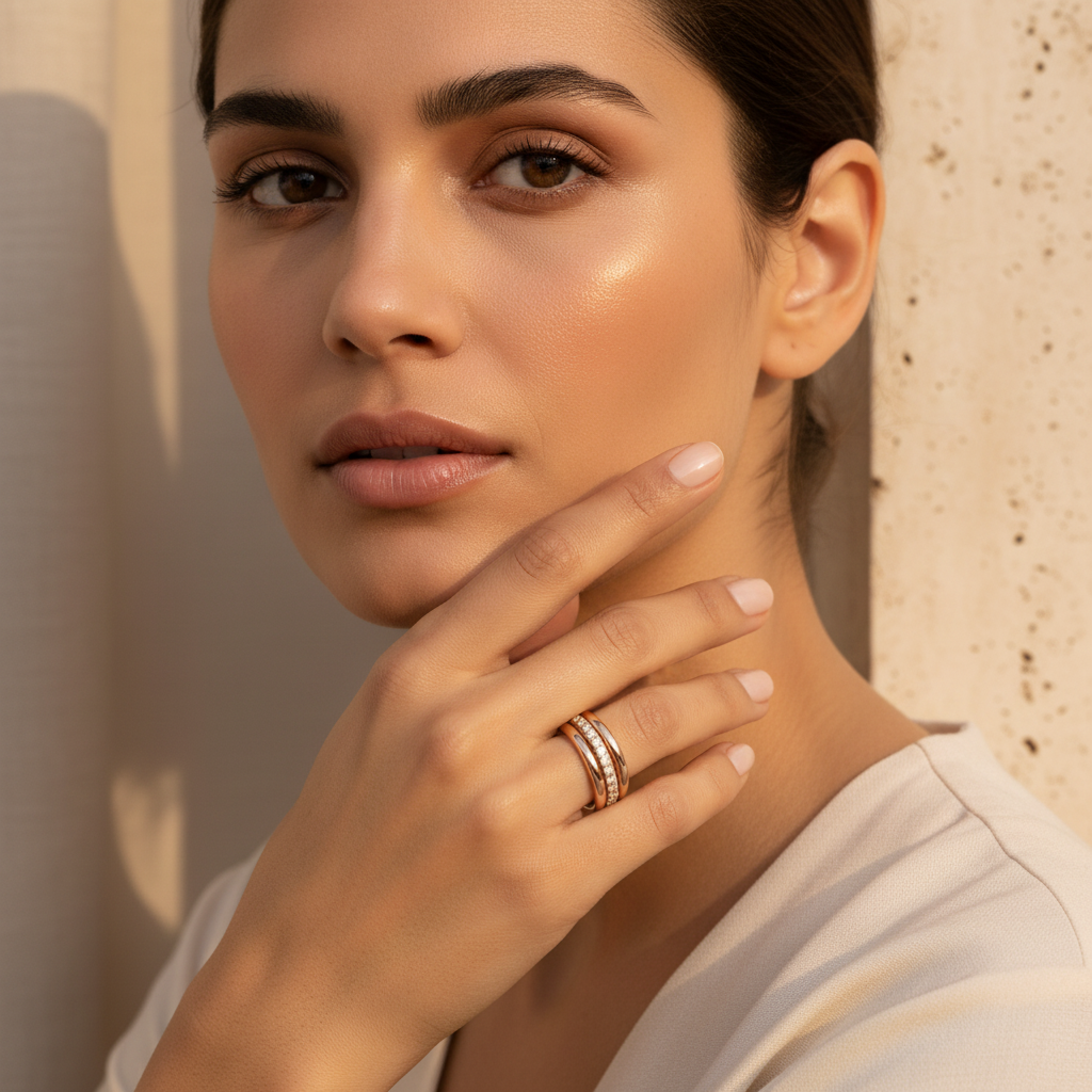 Crystal Interlocking Fidget Ring by Seeyoura