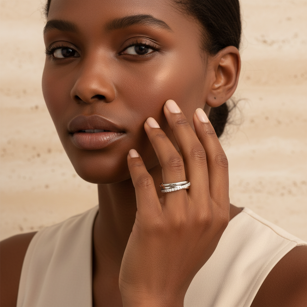 Crystal Interlocking Fidget Ring by Seeyoura