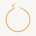 Curb Chain Anklet in 9" + 1", gold by Seeyoura