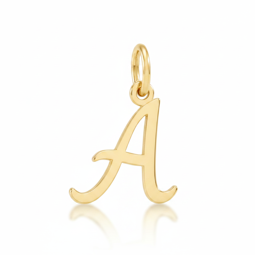 Cursive Initial Charm in 18k Gold Plated, A by Seeyoura