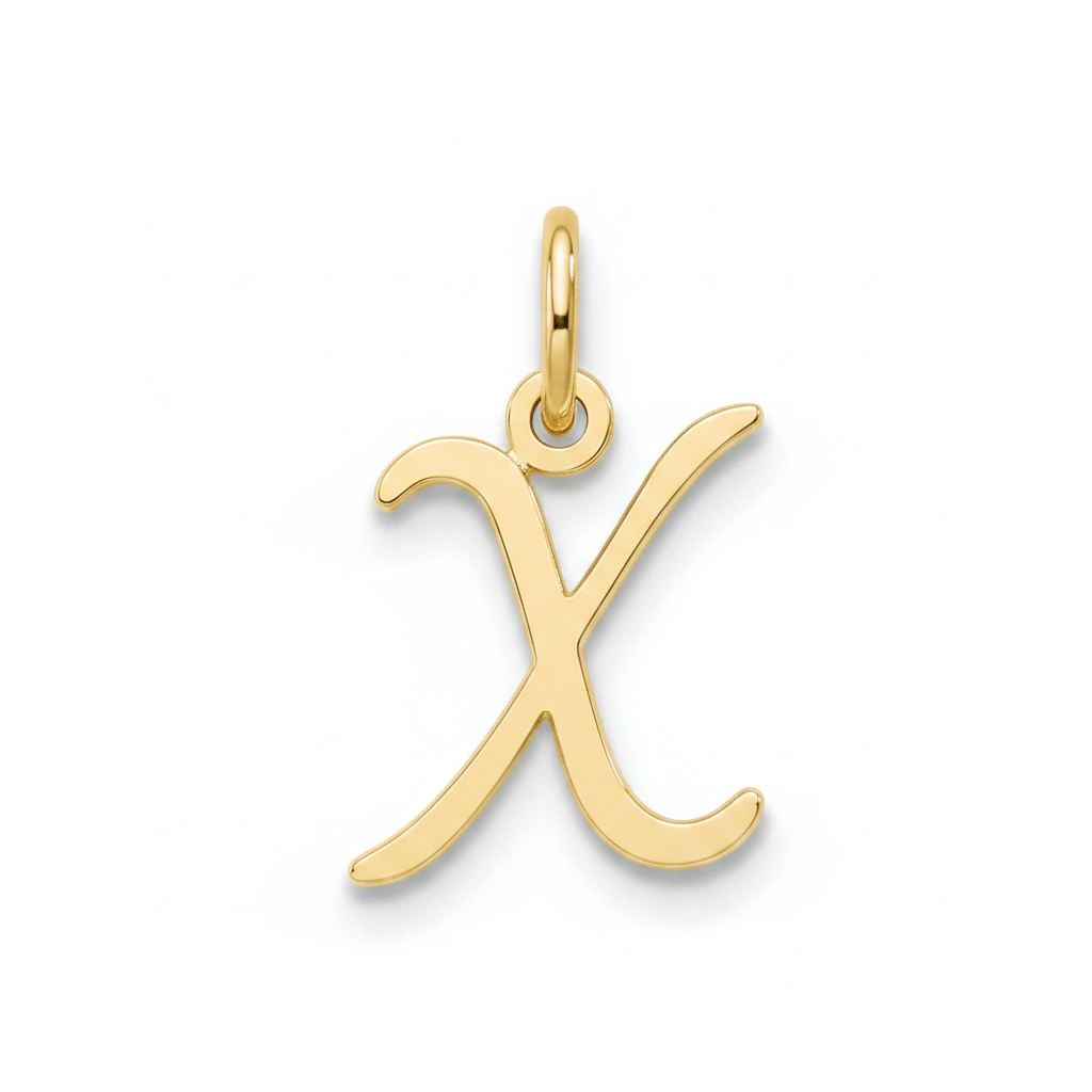 Cursive Initial Charm in 18k Gold Plated, X by Seeyoura