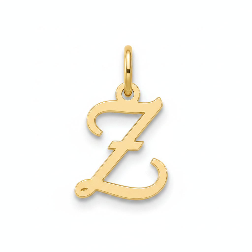 Cursive Initial Charm in 18k Gold Plated, Z by Seeyoura